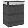 vidaXL Koš na prádlo s víkem šedý 46 x 33 x 60 cm polyratan