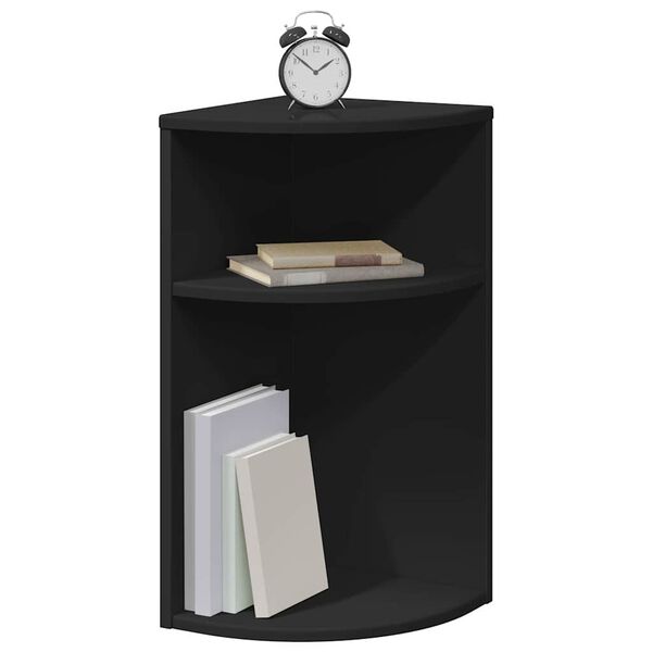 vidaXL Odkl&aacute;dac&iacute; stolek Čern&aacute; 29,6 x 29,6 x 60 cm kompozitn&iacute; dřevo