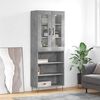 vidaXL Skř&iacute;ň highboard betonově &scaron;ed&aacute; 69,5x34x180 cm kompozitn&iacute; dřevo