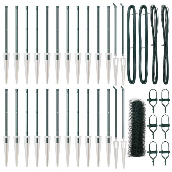 vidaXL Plotov&yacute; sloupek. Zelen&aacute; 50 x 1 m (36 mm s&iacute;ť) Ocel a PVC