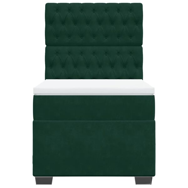 vidaXL Box spring postel s matrac&iacute; tmavě zelen&aacute; 80 x 200 cm samet