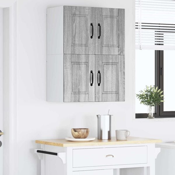 vidaXL Kuchyňsk&aacute; skř&iacute;ň s polic&iacute; 2 pcs &Scaron;ed&aacute; Sonoma 60 x 31 x 40 cm