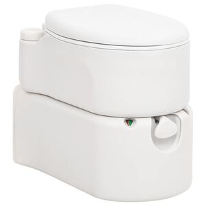 vidaXL Integrovan&aacute; kempingov&aacute; toaleta b&iacute;l&aacute; 24+17 l HDPE a smalt