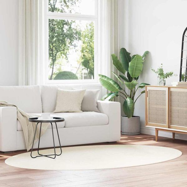 vidaXL Kusov&eacute; koberce Ov&aacute;ln&yacute; HUARTE Kr&eacute;mov&aacute; 160 x 230 cm