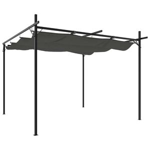 vidaXL Pergola se zatahovac&iacute; střechou antracitov&aacute; 295 x 292 x 230 cm