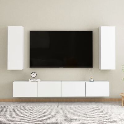 vidaXL TV stolky 2 ks bílé 30,5 x 30 x 90 cm dřevotříska