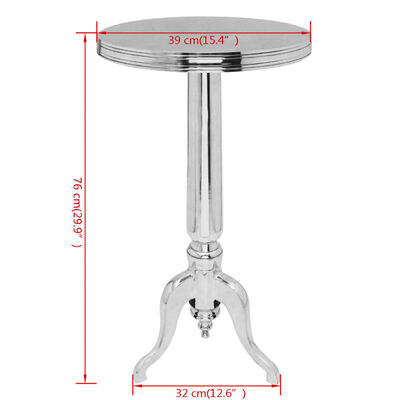 vidaXL Odkládací stolek kulatý hliníkový stříbrný