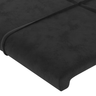 vidaXL Rám postele s čelem černý 90x190 cm samet