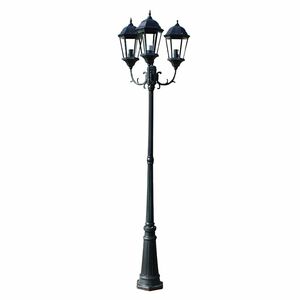 Zahradn&iacute; lampa Brighton se 3 rameny, 230 cm, tmavě zelen&aacute; / čern&aacute;