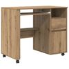 vidaXL Stůl na kolečk&aacute;ch Artisanov&yacute; dub kompozitn&iacute; dřevo