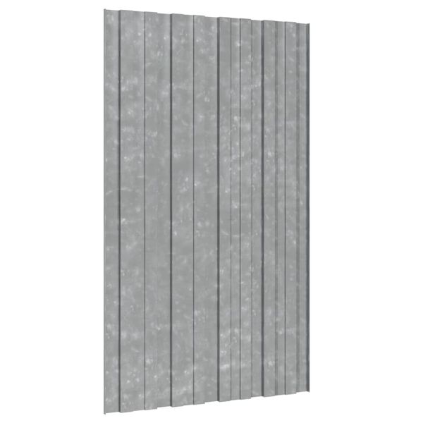 vidaXL Stře&scaron;n&iacute; panely 12 ks pozinkovan&aacute; ocel stř&iacute;brn&eacute; 80 x 45 cm