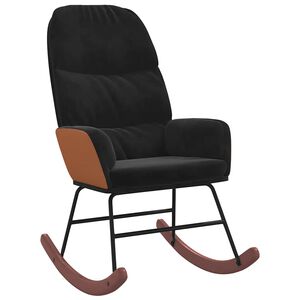 vidaXL Houpací křeslo černé samet