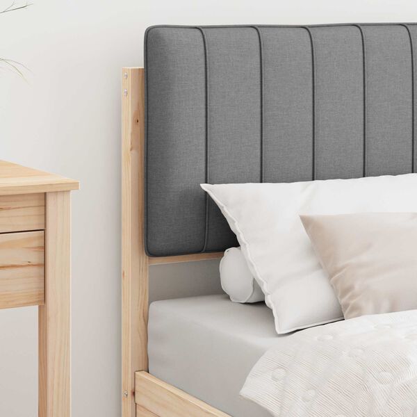 vidaXL R&aacute;m postele s čalouněn&yacute;m čelem s čelo Světle &scaron;ed&aacute; 80 x 200 cm