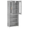 vidaXL Skř&iacute;ň highboard betonově &scaron;ed&aacute; 69,5x34x180 cm kompozitn&iacute; dřevo