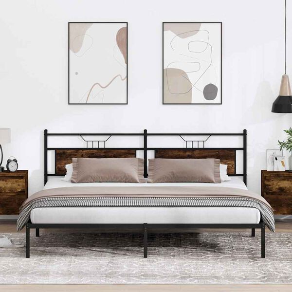 vidaXL R&aacute;m postele bez matrace kouřov&yacute; dub 200x200 cm kompozitn&iacute; dřevo