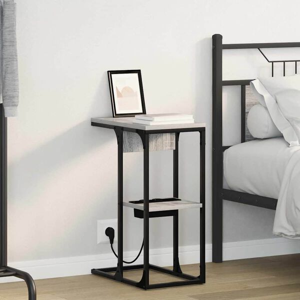 vidaXL Nočn&iacute; skř&iacute;ňka &Scaron;ed&aacute; Sonoma 41,5 x 26 x 60,5 cm kompozitn&iacute; dřevo