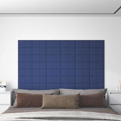 vidaXL Nástěnné panely 12 ks modré 30 x 15 cm textil 0,54 m²