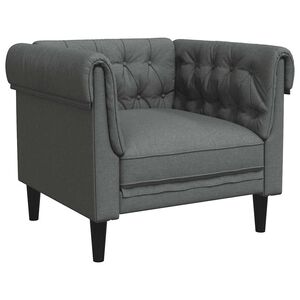 vidaXL Křeslo Chesterfield tmavě &scaron;ed&eacute; textil