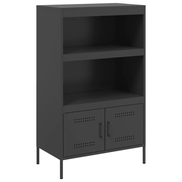 vidaXL Skříň highboard černá 68 x 39 x 113 cm ocel