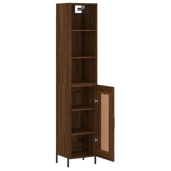 vidaXL Skř&iacute;ň highboard hněd&yacute; dub 34,5 x 34 x 180 cm kompozitn&iacute; dřevo