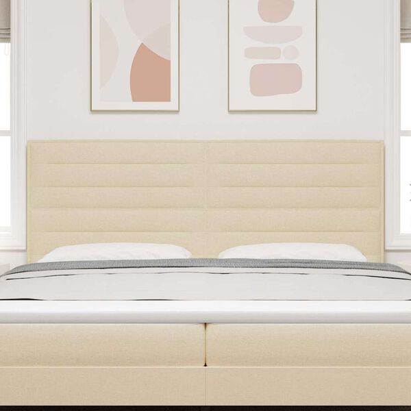 vidaXL LED hlavov&aacute; deska s čelo Kr&eacute;mov&aacute; 200 cm Polyester