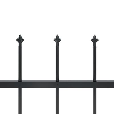 vidaXL Zahradní plot s hroty ocelový 1,7 x 0,6 m černý