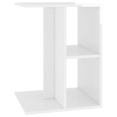 vidaXL Odkládací stolek bílý s vysokým leskem 60x40x45 cm dřevotříska