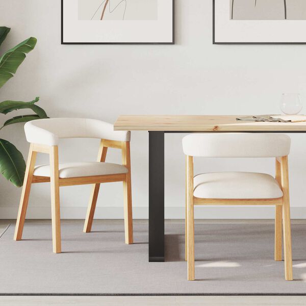 vidaXL J&iacute;deln&iacute; židle 2 pcs Př&iacute;rodn&iacute; 54 x 57 x 73 cm