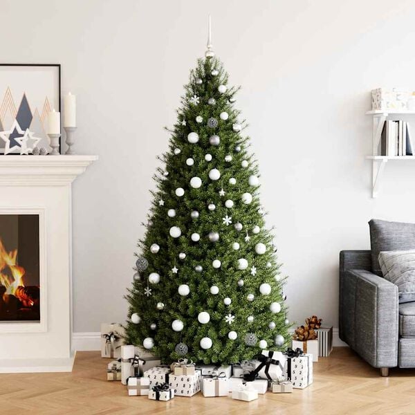 vidaXL 111dílná sada vánočních ozdob bílá a šedá polystyren