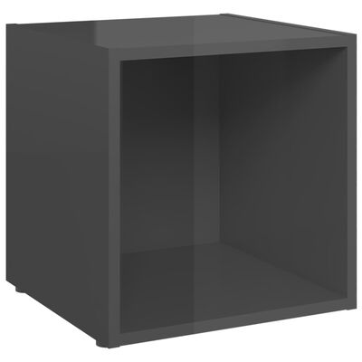 vidaXL TV stolek šedý s vysokým leskem 37 x 35 x 37 cm dřevotříska