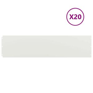 vidaXL Okraj tr&aacute;vn&iacute;ku 20 ks 25 x 103 cm Studeně v&aacute;lcovan&aacute; ocel B&iacute;l&aacute;