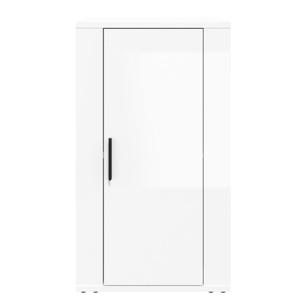 vidaXL Př&iacute;born&iacute;k b&iacute;l&yacute; s vysok&yacute;m leskem 40x33x70 cm kompozitn&iacute; dřevo