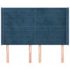 vidaXL Čelo postele typu u&scaron;&aacute;k tmavě modr&aacute; 147x16x118/128 cm samet