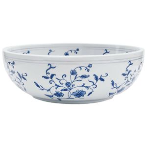 vidaXL Umyvadlo na desku b&iacute;l&eacute; a modr&eacute; kulat&eacute; &Phi; 41 x 14 cm keramika
