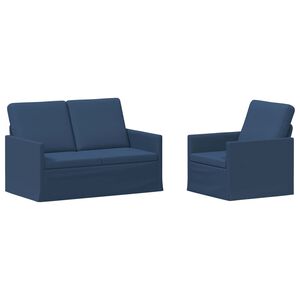 vidaXL Set pohovek 2 pcs Modr&aacute; Textil
