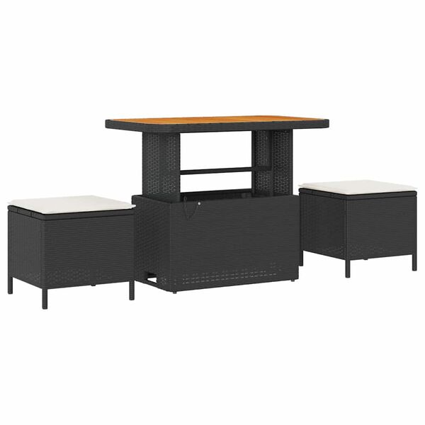 vidaXL Sada zahradních pohovek 10 pcs Černá a krémová polyratan