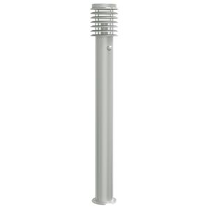 vidaXL Venkovn&iacute; stojac&iacute; lampa s čidlem stř&iacute;brn&aacute; 110 cm nerezov&aacute; ocel