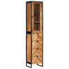 vidaXL Koupelnov&aacute; skř&iacute;ňka 40x27x190 cm železo a masivn&iacute; ak&aacute;ciov&eacute; dřevo