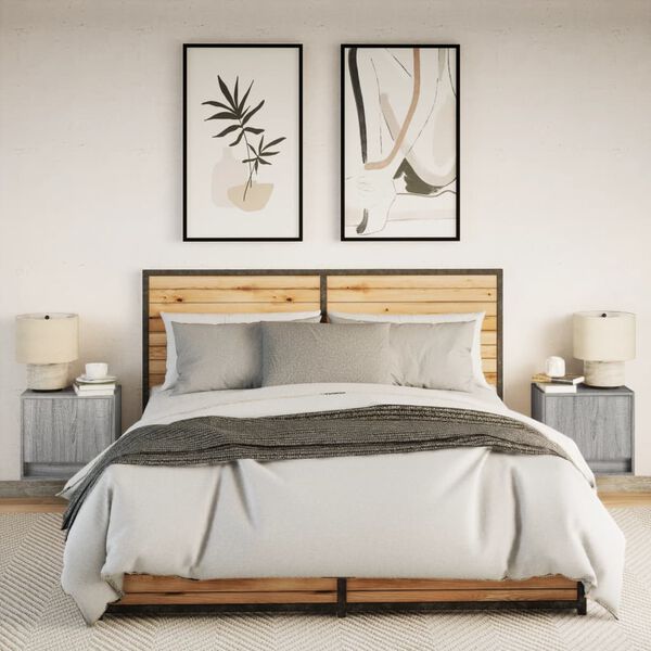 vidaXL Nástěnné noční stolky s LED osvětlením 2 ks šedé sonoma