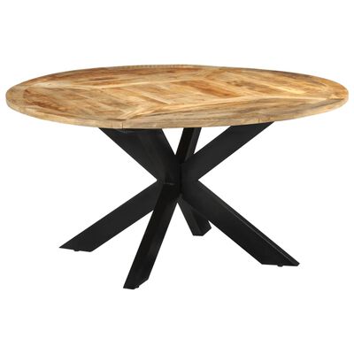 vidaXL Jídelní stůl Ø 150 x 76 cm masivní hrubé mangovníkové dřevo