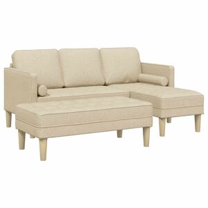 vidaXL Set pohovek 2 ks Kr&eacute;mov&aacute; Polyester