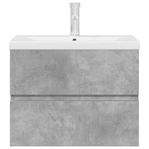 vidaXL 2d&iacute;ln&yacute; set koupelnov&eacute;ho n&aacute;bytku betonově &scaron;ed&yacute; kompozitn&iacute; dřevo