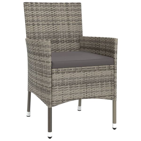 vidaXL 5d&iacute;ln&yacute; zahradn&iacute; bistro set s podu&scaron;kami &scaron;ed&yacute; polyratan