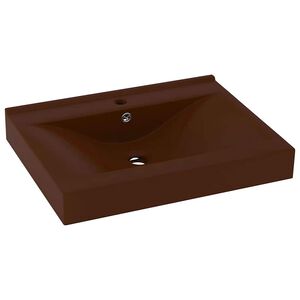 vidaXL Luxusn&iacute; umyvadlo otvor na baterii tmavě hněd&eacute; 60x46 cm keramika
