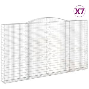 vidaXL Klenut&eacute; gabionov&eacute; ko&scaron;e 7 ks 400x30x220/240cm pozinkovan&eacute; železo