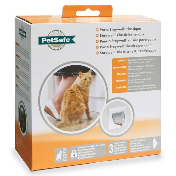 PetSafe Manuální 4cestná dvířka pro kočky s tunelem Classic 917 bílá