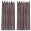 vidaXL Sametov&eacute; z&aacute;věsy se z&aacute;clonami 2 pcs Hněd&aacute; 260 x 140 cm samet