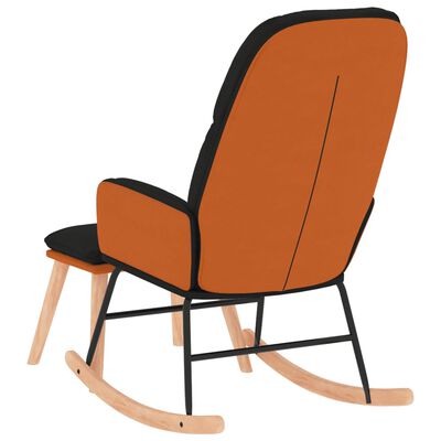 vidaXL Houpací křeslo se stoličkou černé textil