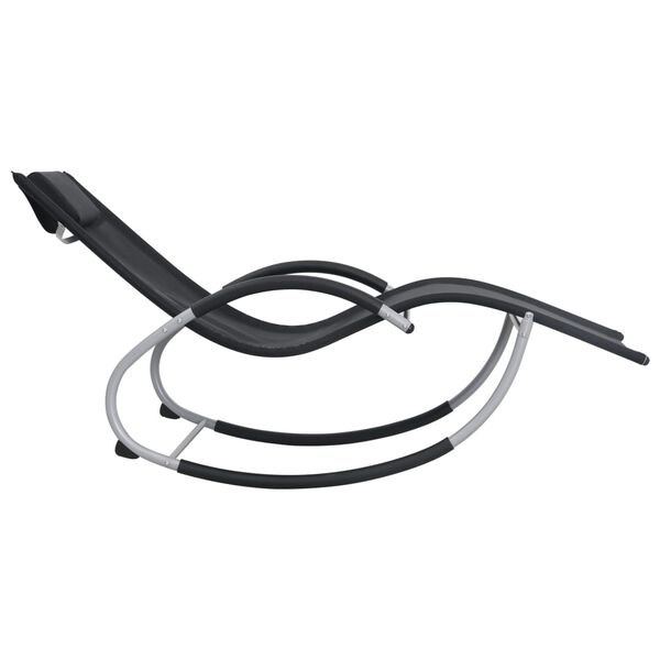 vidaXL Zahradn&iacute; leh&aacute;tko s pol&scaron;t&aacute;řem čern&eacute; textilen