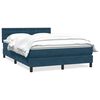 vidaXL Box spring postel s matrac&iacute; tmavě modr&aacute; 140x220 cm samet